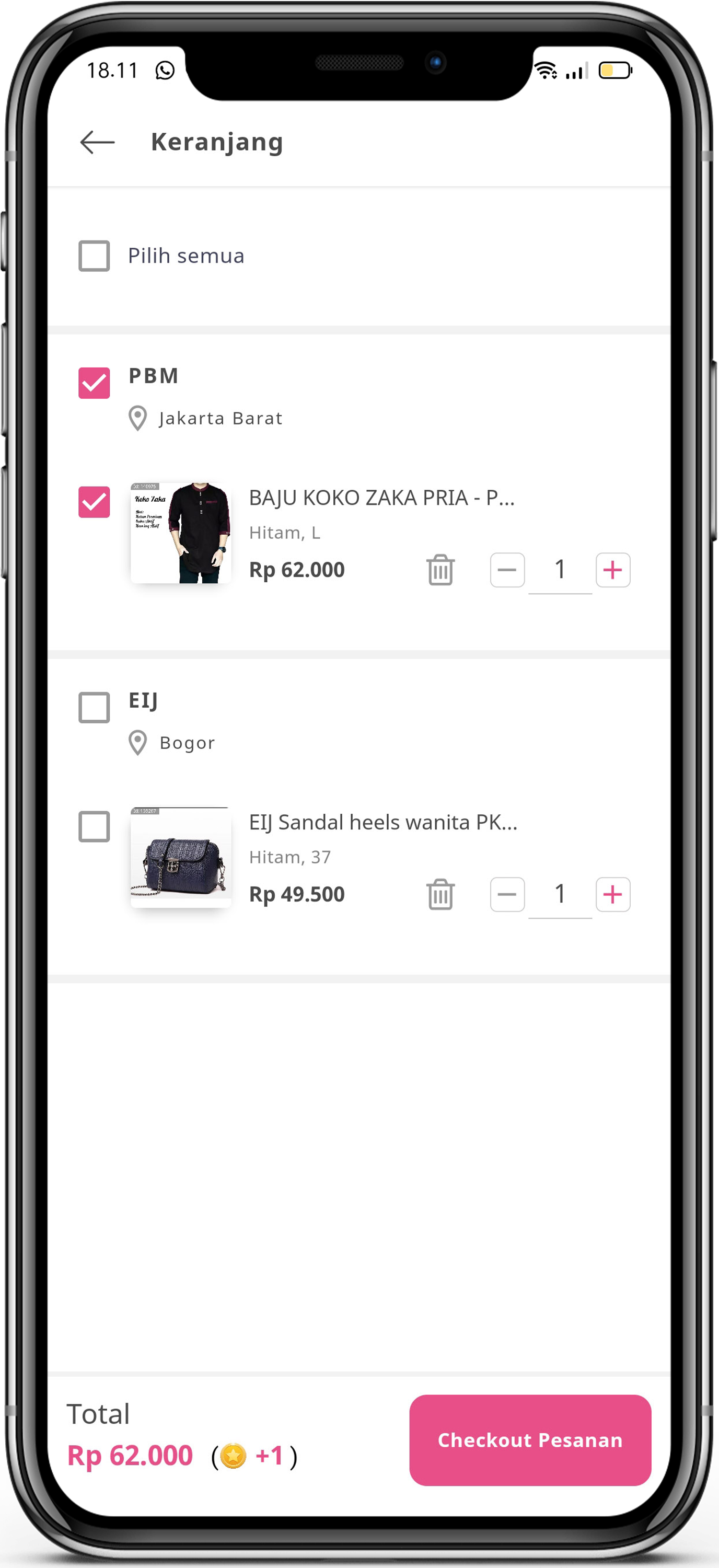 Selleri Screenshot_Keranjang Checkout