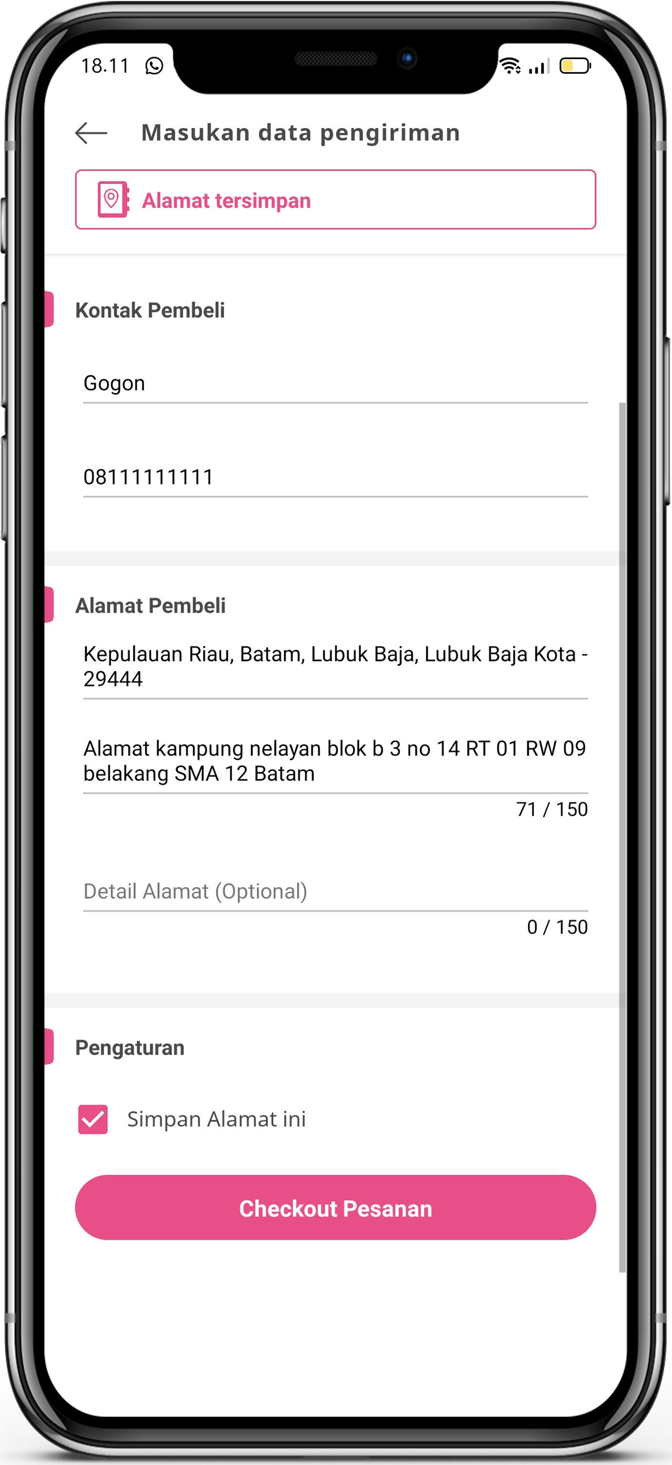 Selleri Screenshot_Masukan alamat (isi)