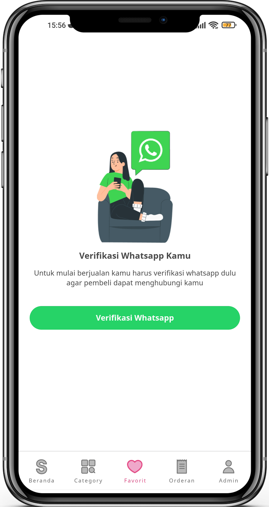 verifikasi whatsapp aplikasi selleri